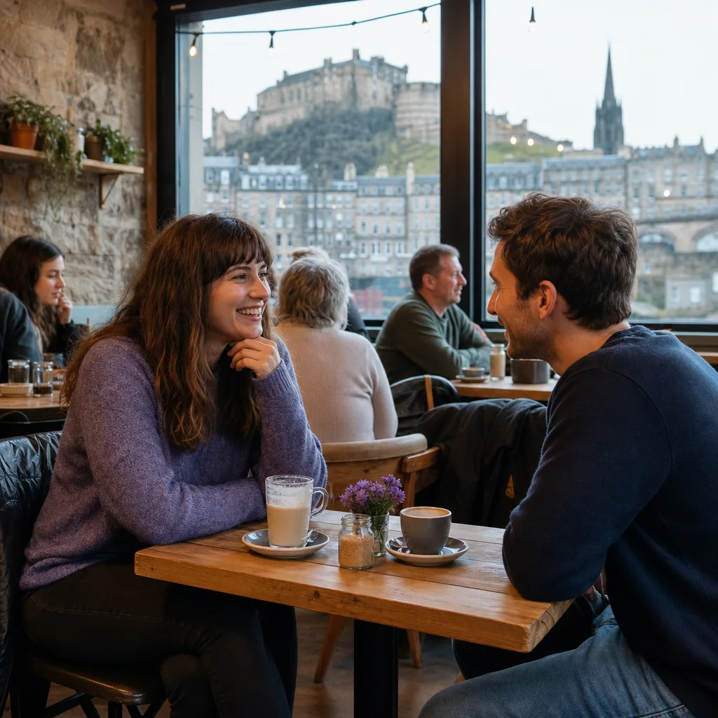 Busy public meeting place near Edinburgh Waverley station